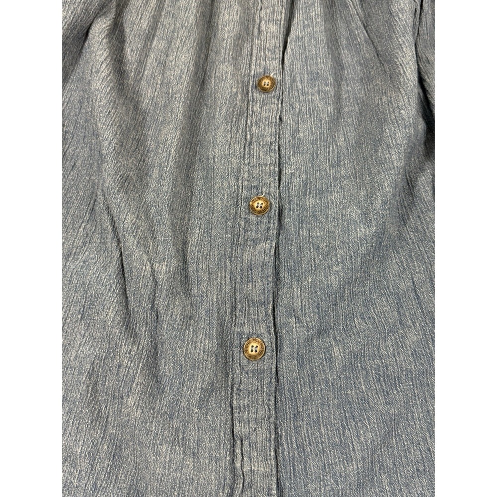 VTG Calvin Klein‎ Womens 100% Cotton Chambray Button Front Midi Skirt Sz 8 - Picture 6 of 12